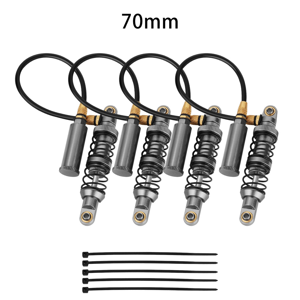 LonZeXy 4PCS Remote Reservoir Dual Spring Negative Pressure Shock Absorber 70/80/90/100/110/120mm Oil Damper For Axial SCX10 TRX4 TRX6 Wraith 1/10 RC Crawler Upgrade Parts