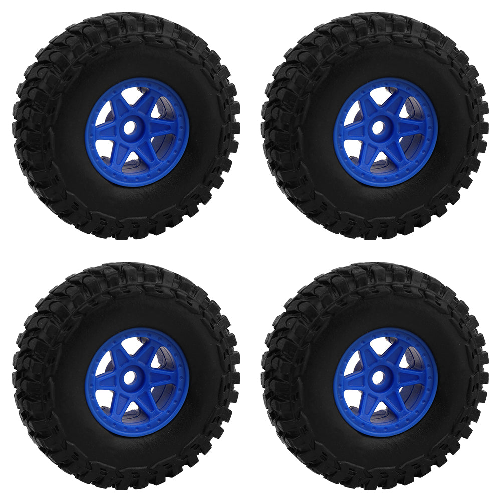 LonZeXy 1.0 inch Plastic Wheel Hub Rims or with Rubber Tires 4PCS For 1/24 SCX24 1/28 RC Off-Road Buggy Mini Model Truck 29.6mm Diameter Colorful RC Car Replacement Parts Style L