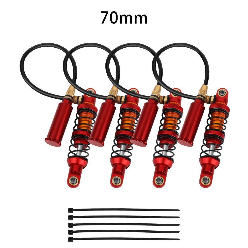LonZeXy 4PCS Remote Reservoir Dual Spring Negative Pressure Shock Absorber 70/80/90/100/110/120mm Oil Damper For Axial SCX10 TRX4 TRX6 Wraith 1/10 RC Crawler Upgrade Parts
