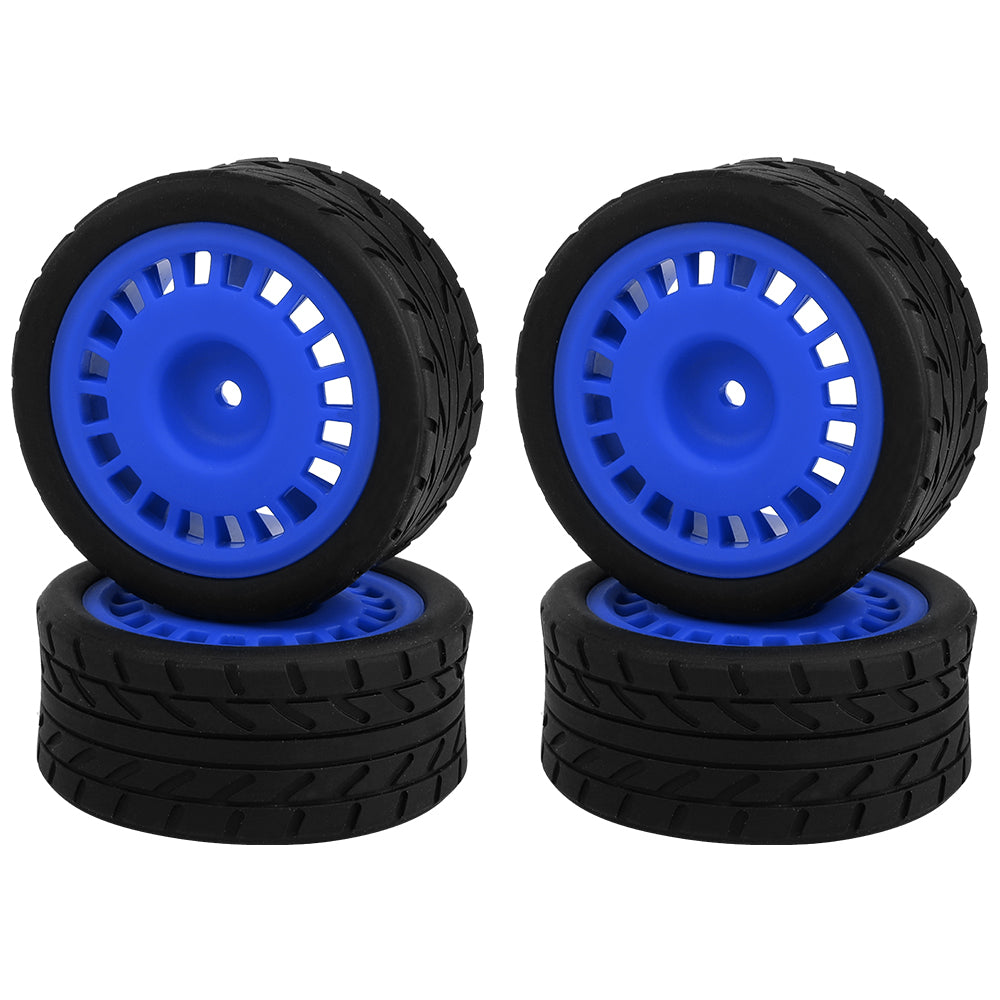 1/10 RC On-Road Car Wheels 37.2g Street Rubber Tires Multi-Color Rim RC Racing Upgrade Accessories