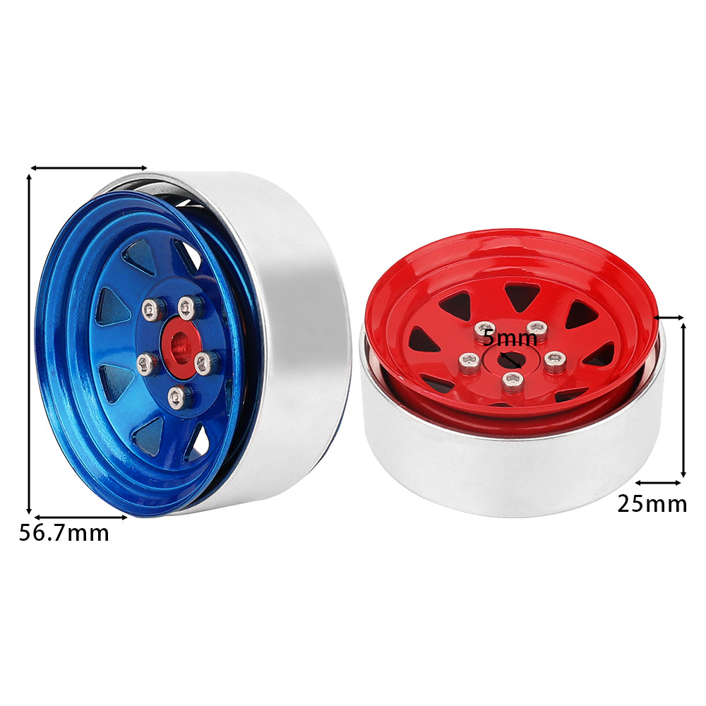 LonZeXy 1.9 Inch CNC Aluminum Beadlock Wheel Rim For 1/10 RC Crawler SCX10 Off-Road Climbing Car RC Upgrade Wheels With Mounting Screws
