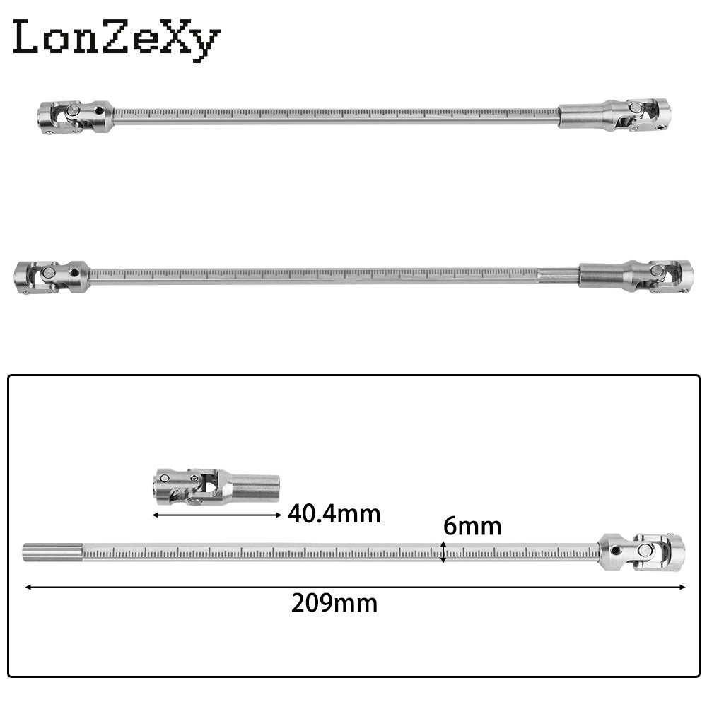 LONZEXY Stainless Steel Driveshaft for Traxxas SCX10 Capra Redcat