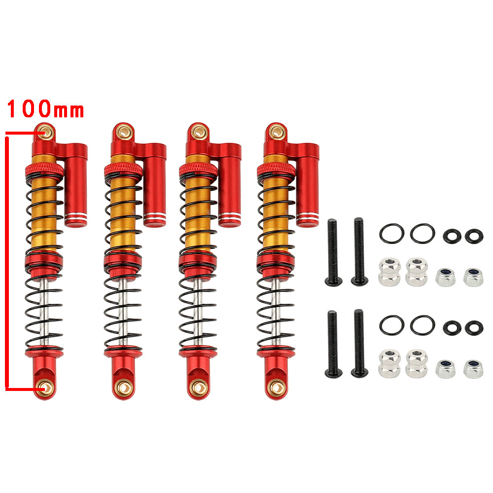 LonZeXy 1/10 RC Crawler Metal Piggyback Shock Absorber 90/95/100/105/110/115mm Oil Damper Negative Pressure Shock For SCX10 TRX4 D90 RC Car Upgrade Parts