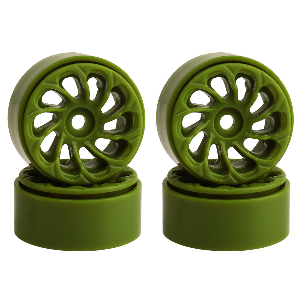 LonZeXy 1.0 inch Plastic Wheel Hub Rims or with Rubber Tires 4PCS For 1/24 SCX24 1/28 RC Off-Road Buggy Mini Model Truck 29.6mm Diameter Colorful RC Car Replacement Parts Style O
