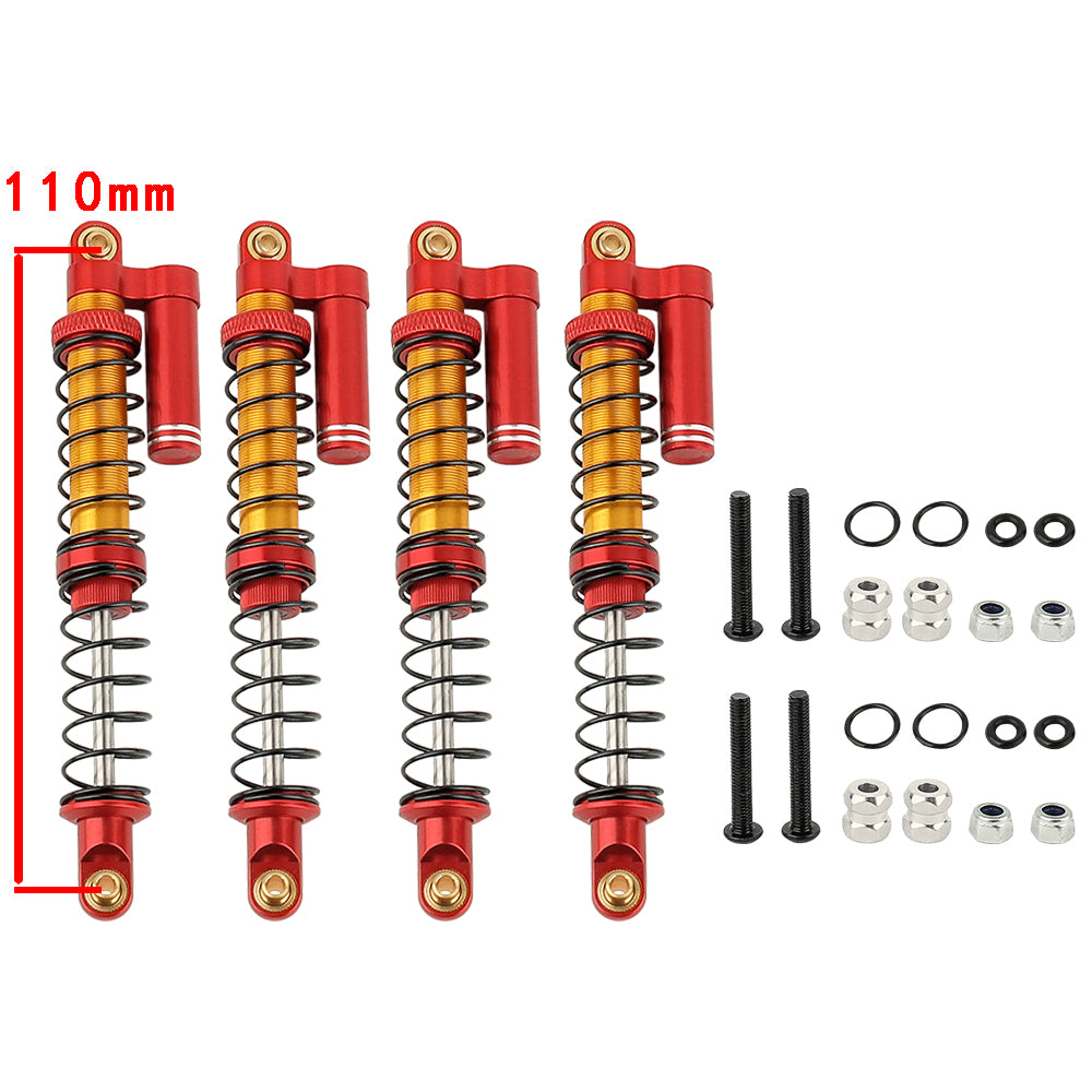 LonZeXy 1/10 RC Crawler Metal Piggyback Shock Absorber 90/95/100/105/110/115mm Oil Damper Negative Pressure Shock For SCX10 TRX4 D90 RC Car Upgrade Parts