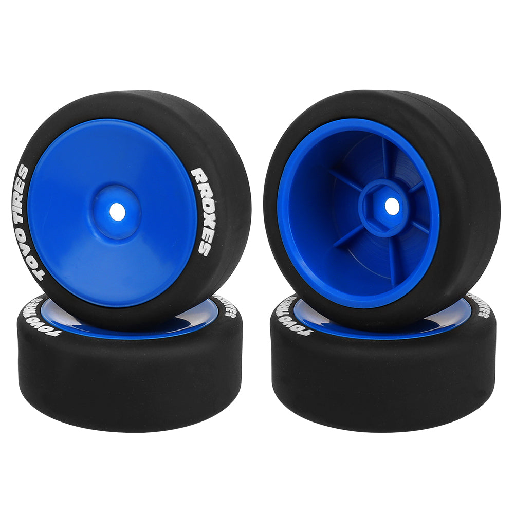 1/10 RC On-Road Drift Car Wheels Smooth Drift Rubber Tires Multi-Color Plastic Rim RC Racing Upgrade Parts