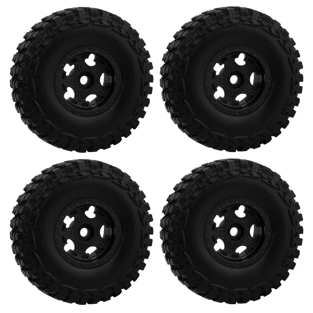 LonZeXy 1.0 inch Plastic Wheel Hub Rims or with Rubber Tires 4PCS For 1/24 SCX24 1/28 RC Off-Road Buggy Mini Model Truck 29.6mm Diameter Colorful RC Car Replacement Parts Style E