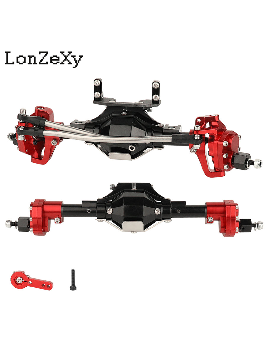 LONZEXY Aluminum Rear Portal Axles Set for 1/10 SCX10 II