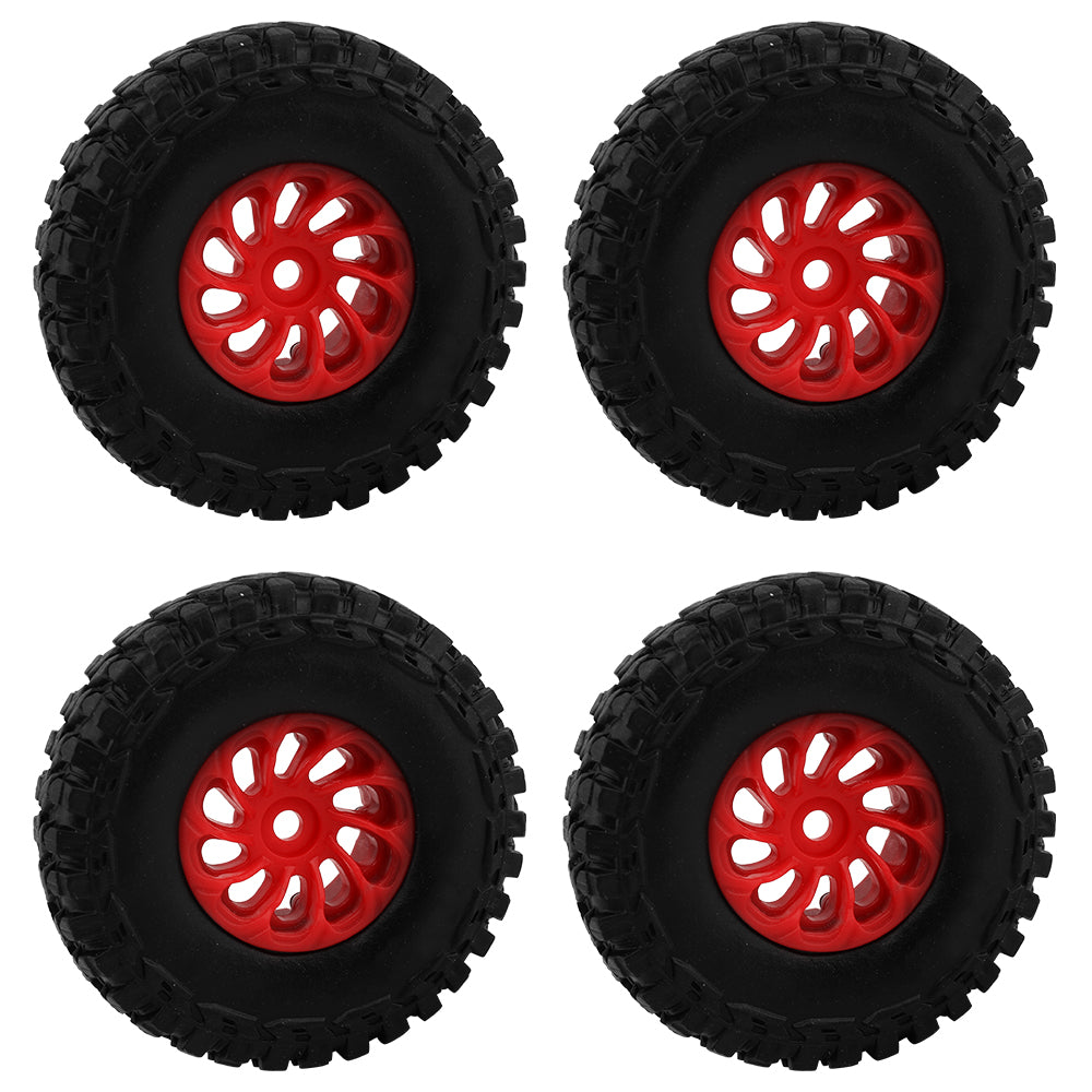 LonZeXy 1.0 inch Plastic Wheel Hub Rims or with Rubber Tires 4PCS For 1/24 SCX24 1/28 RC Off-Road Buggy Mini Model Truck 29.6mm Diameter Colorful RC Car Replacement Parts Style P