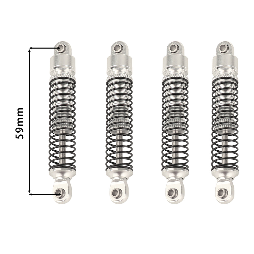 LonZeXy 4PCS Oil Shock Absorber 53/59/66/78mm Aluminum Damper For Traxxas TRX4M 1/18 RC Crawler Car Adjustable Spring Preload Suspension Upgrade Parts