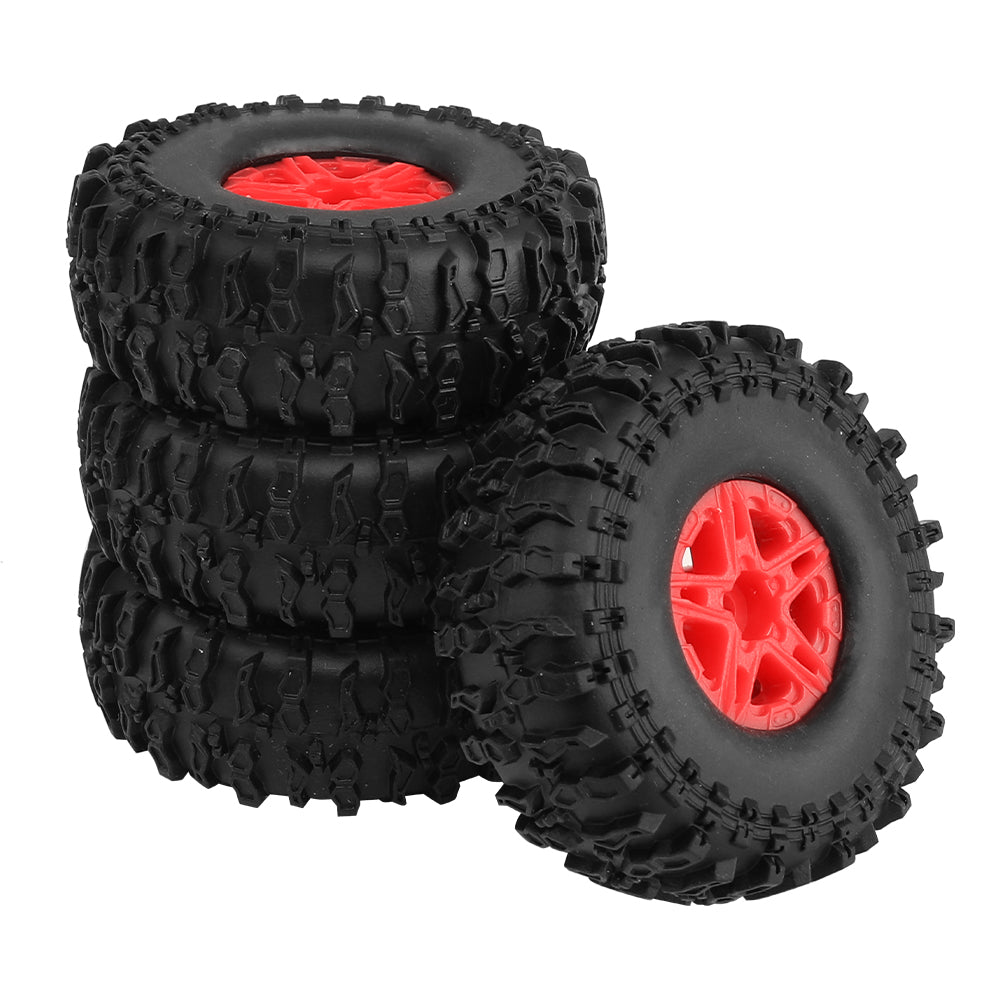 LonZeXy 1.0 inch Plastic Wheel Hub Rims or with Rubber Tires 4PCS For 1/24 SCX24 1/28 RC Off-Road Buggy Mini Model Truck 29.6mm Diameter Colorful RC Car Replacement Parts Style K