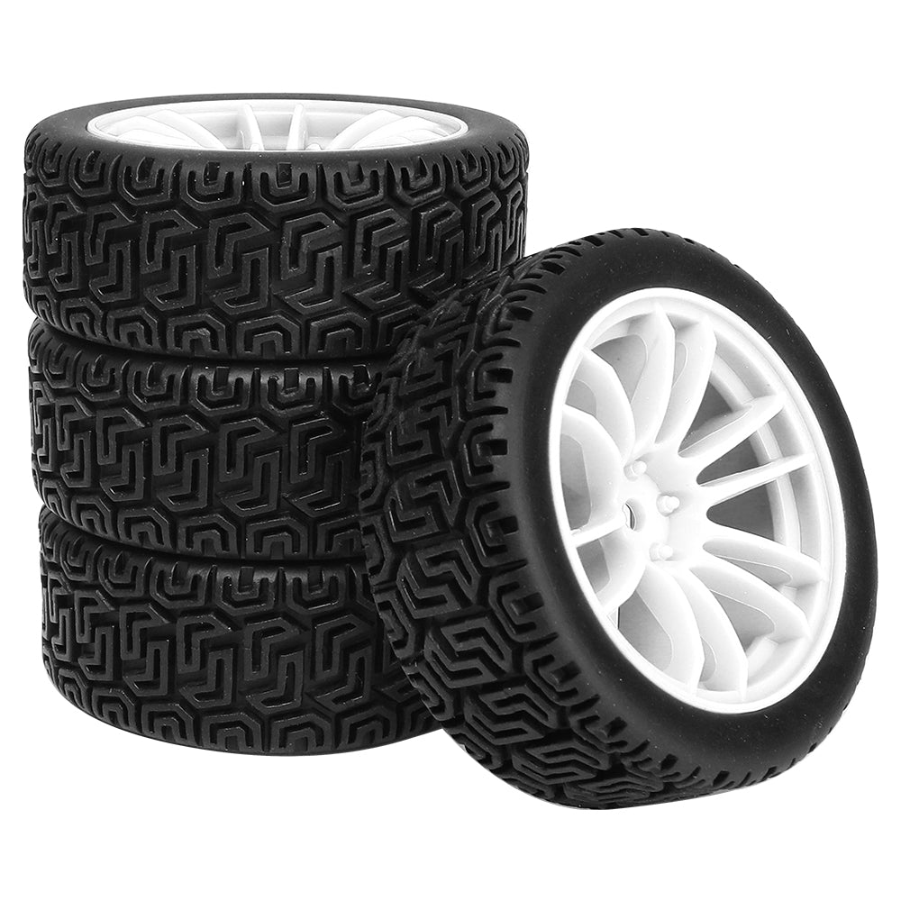 1/10 RC On-Road Buggy Wheels 34.6g All-Terrain Pattern Rubber Tires Multi Color Plastic Rims 12mm Hex RC Upgrade Parts