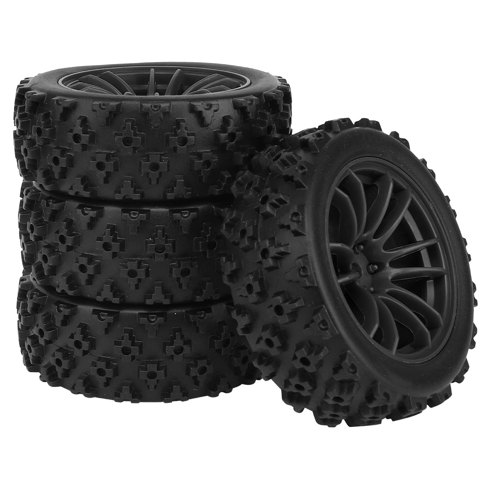 1/10 RC Off-Road Buggy Wheels 34.2g Knobby All-Terrain Rubber Tires Multi Color Plastic Rims 12mm Hex RC Upgrade Parts