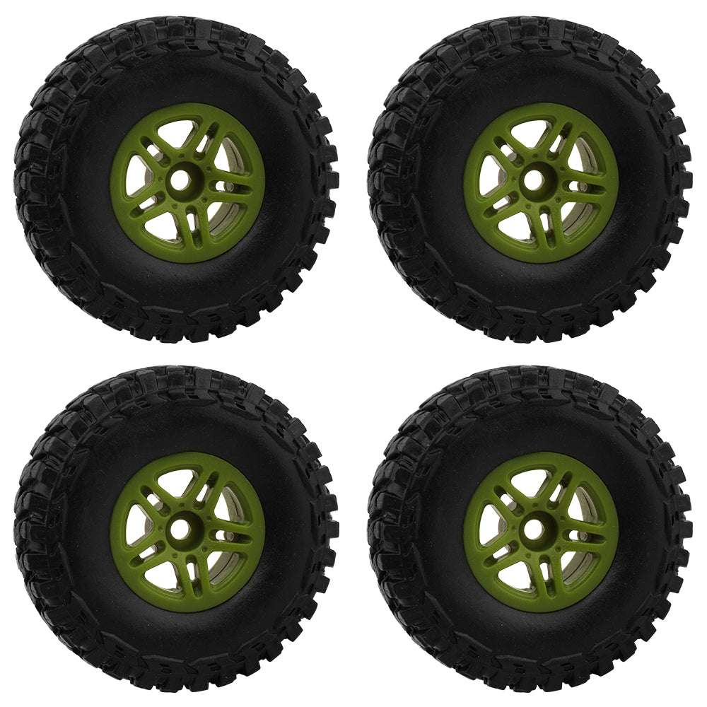 LonZeXy 1.0 inch Plastic Wheel Hub Rims or with Rubber Tires 4PCS For 1/24 SCX24 1/28 RC Off-Road Buggy Mini Model Truck 29.6mm Diameter Colorful RC Car Replacement Parts Style M