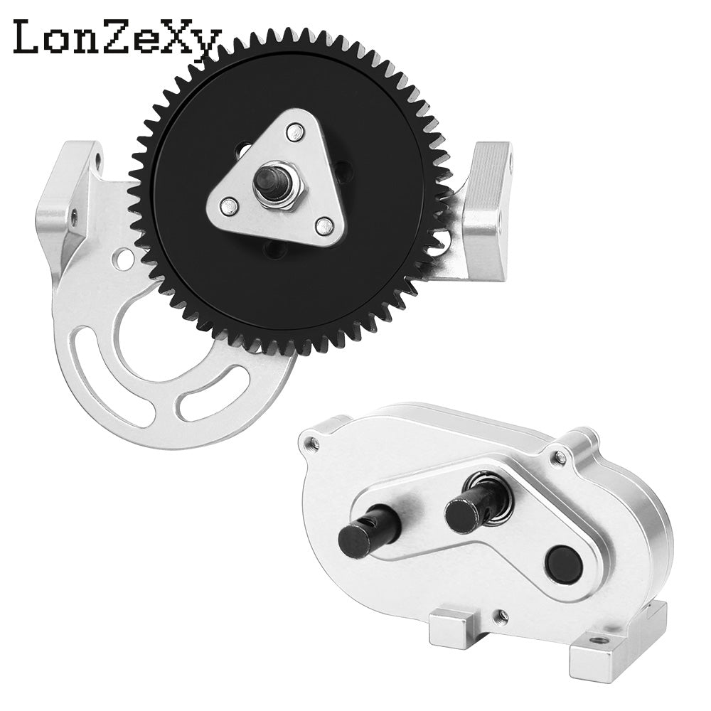 LONZEXY 2 Gearbox Transmission+Gear Skid Plate fo SCX10 I II III Capra TRX4