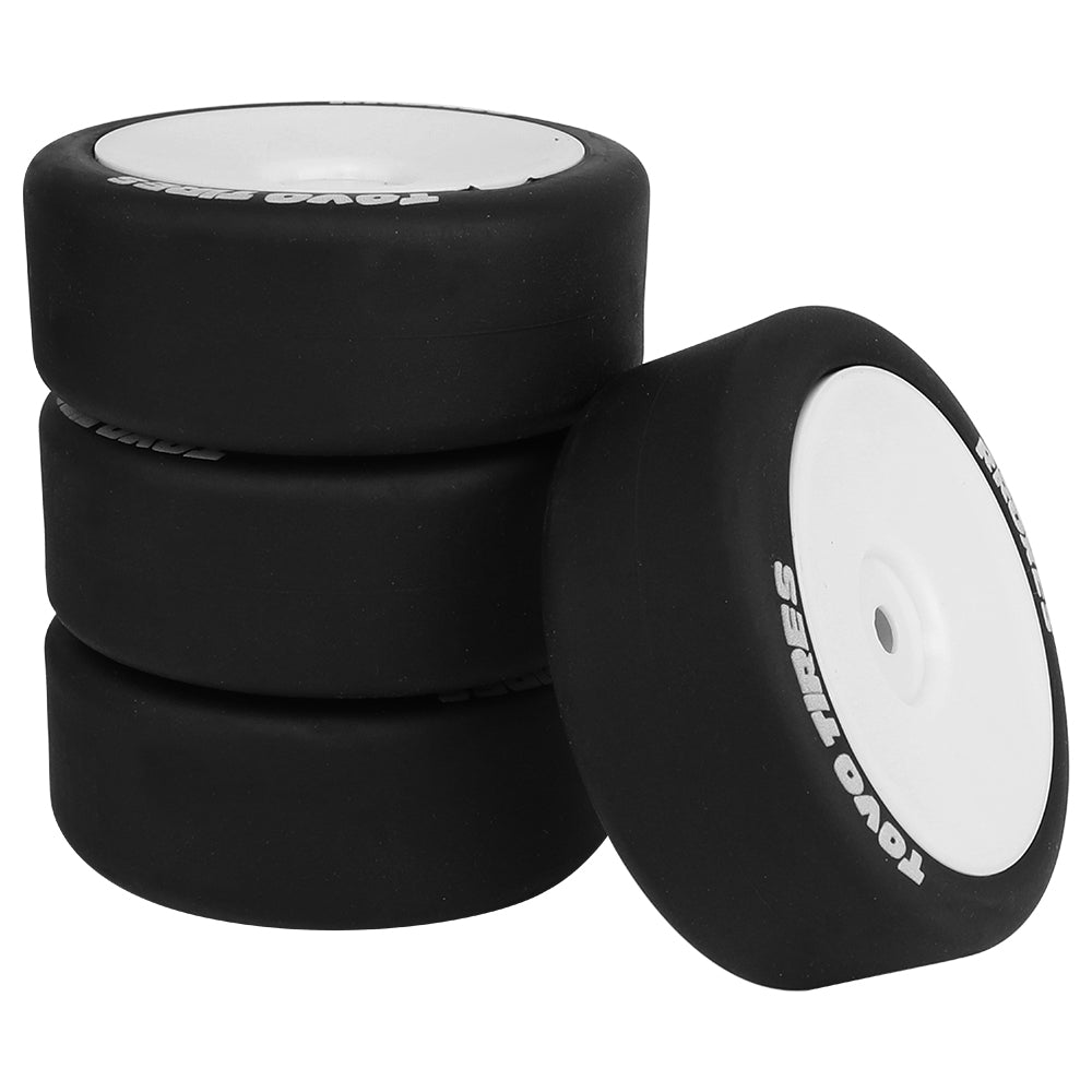 1/10 RC On-Road Drift Car Wheels Smooth Drift Rubber Tires Multi-Color Plastic Rim RC Racing Upgrade Parts