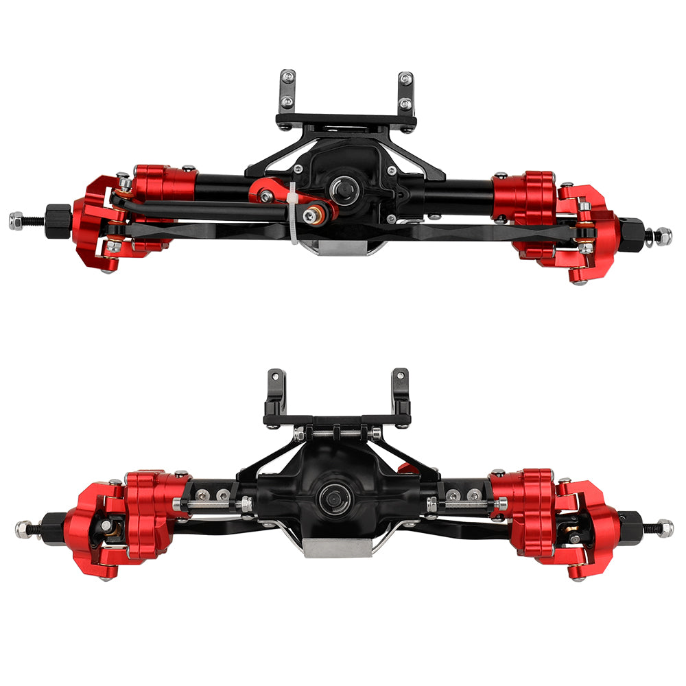 LonZeXy CNC Aluminum Portal Middle Axle With Steering Link Option, Metal Portal Axle For 1/10 SCX10 6x6 RC Crawler Chassis Upgrade Parts