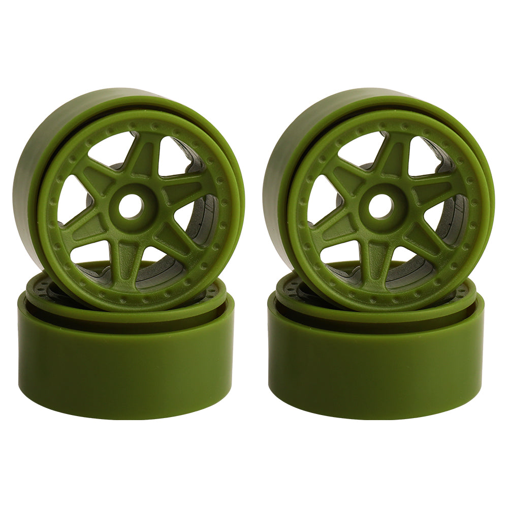 LonZeXy 1.0 inch Plastic Wheel Hub Rims or with Rubber Tires 4PCS For 1/24 SCX24 1/28 RC Off-Road Buggy Mini Model Truck 29.6mm Diameter Colorful RC Car Replacement Parts Style L
