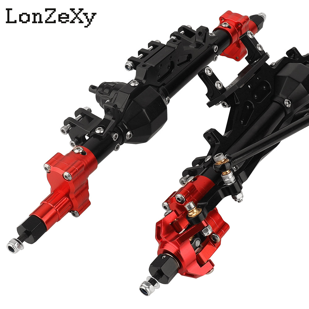 LONZEXY CNC Aluminum Alloy Front / Rear Diamond Axle Set for Axial Wraith RR10