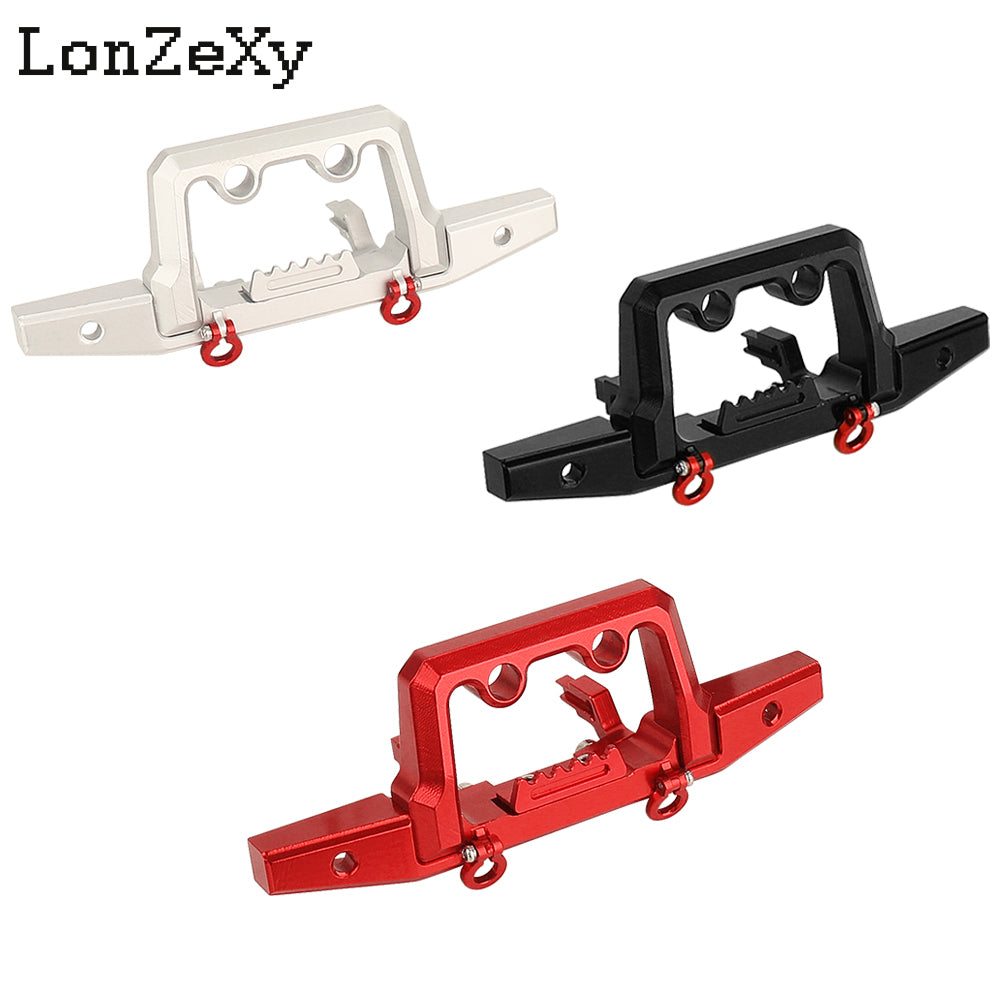 LONZEXY CNC Aluminum Front Rear Bumper with Lights for 1/18 TRX4M Defender