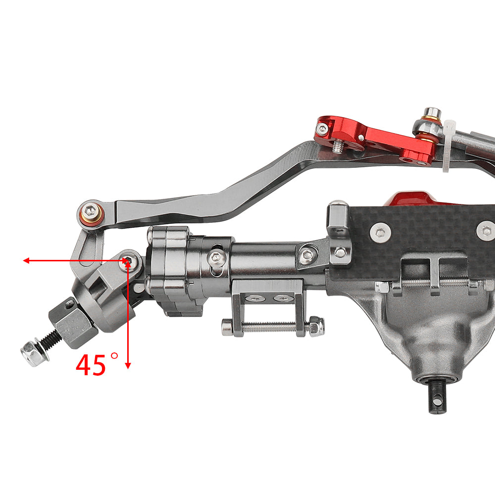 LonZeXy CNC Aluminum Portal Axles Complete Front & Rear Axles Set, Lift Portal Axle Housing For 1/10 Axial SCX10 Gen1 Gen2 RC Crawler Car Metal Upgrade Parts