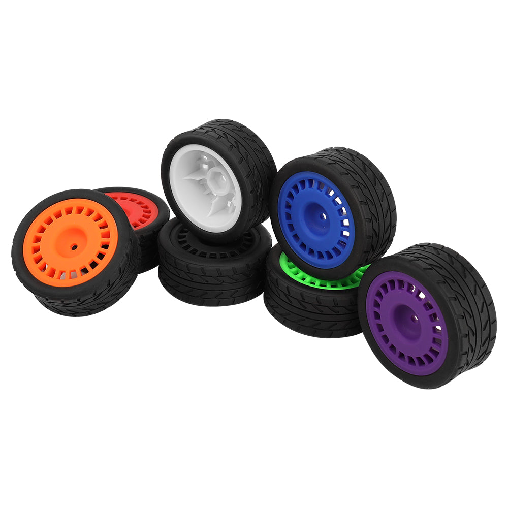 1/10 RC On-Road Car Wheels 37.2g Street Rubber Tires Multi-Color Rim RC Racing Upgrade Accessories