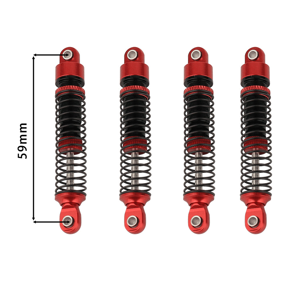 LonZeXy 4PCS Oil Shock Absorber 53/59/66/78mm Aluminum Damper For Traxxas TRX4M 1/18 RC Crawler Car Adjustable Spring Preload Suspension Upgrade Parts