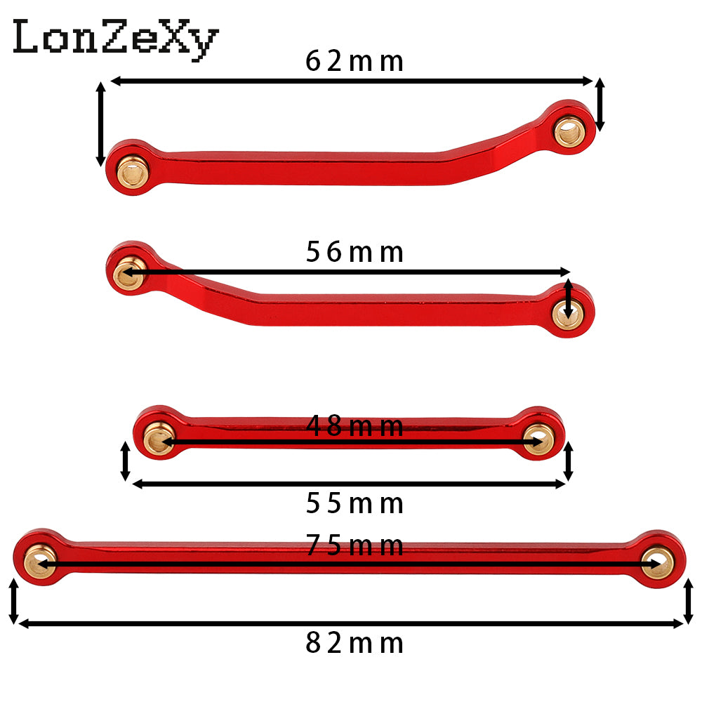 LONZEXY Stainless Steel High Clearance Links Set for 1/18 TRX4M Defender Bronco