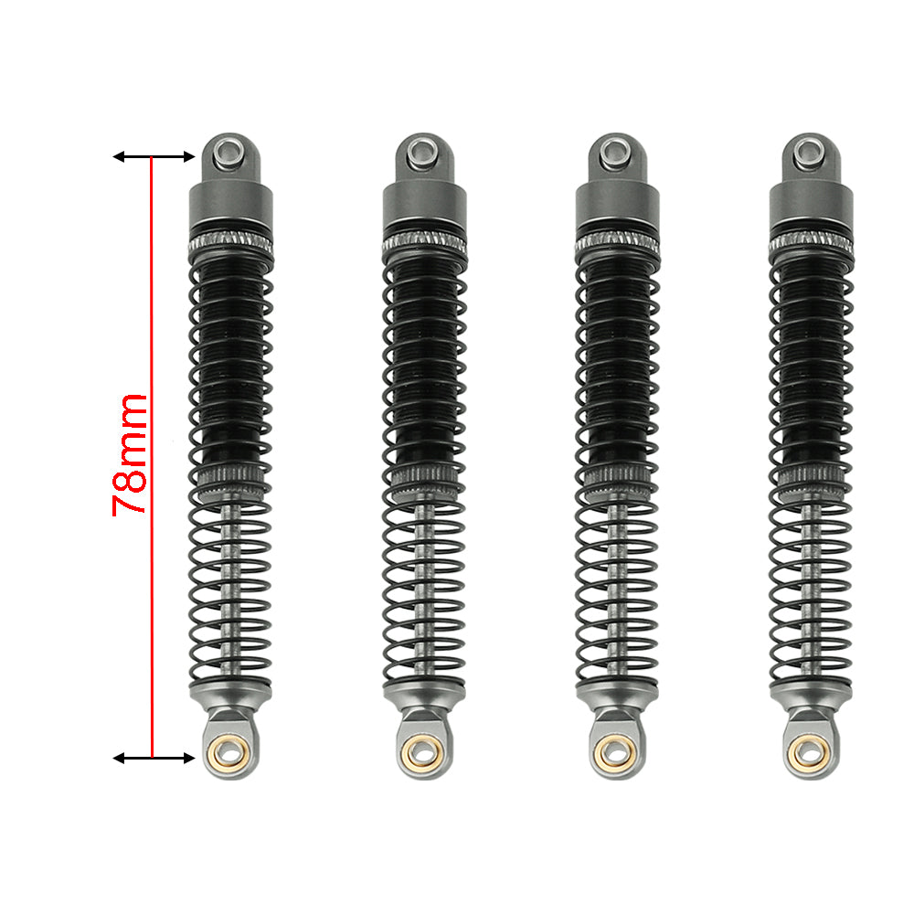 LonZeXy 4PCS Oil Shock Absorber 53/59/66/78mm Aluminum Damper For Traxxas TRX4M 1/18 RC Crawler Car Adjustable Spring Preload Suspension Upgrade Parts