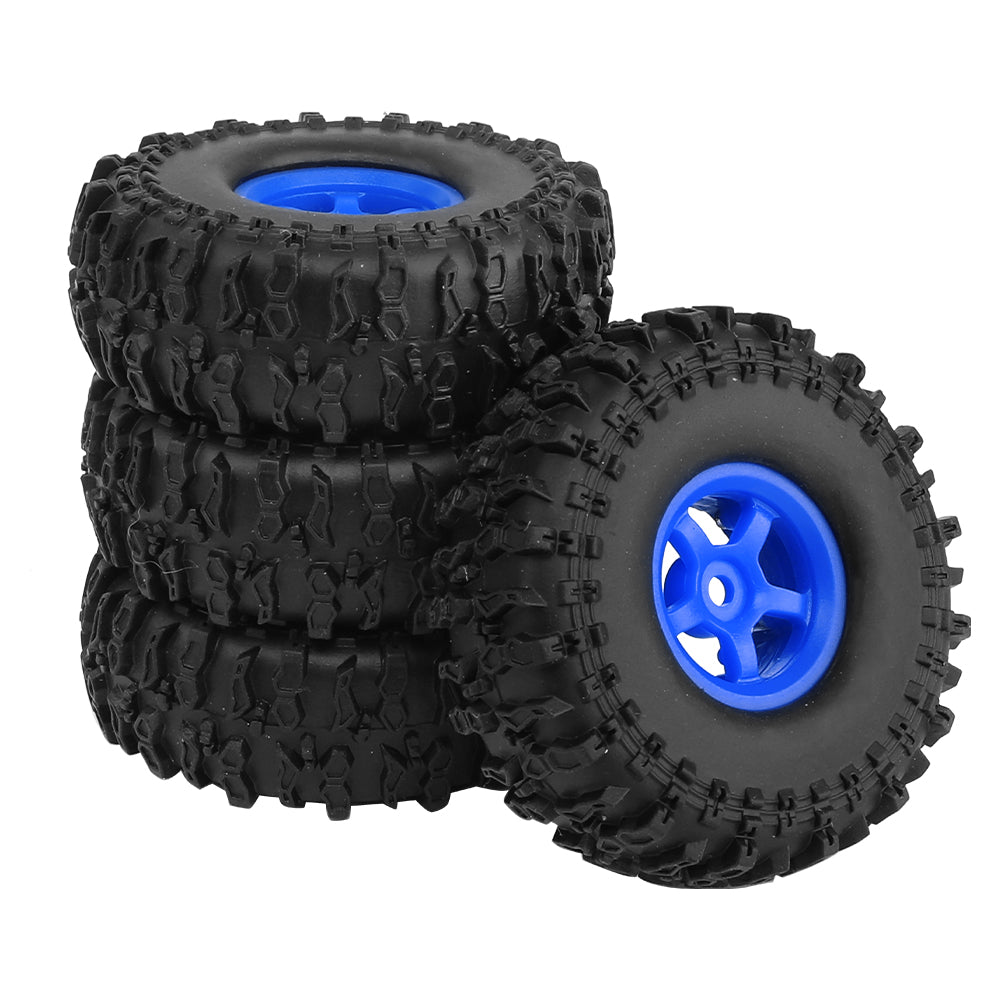 LonZeXy 1.0 inch Plastic Wheel Hub Rims or with Rubber Tires 4PCS For 1/24 SCX24 1/28 RC Off-Road Buggy Mini Model Truck 29.6mm Diameter Colorful RC Car Replacement Parts Style I