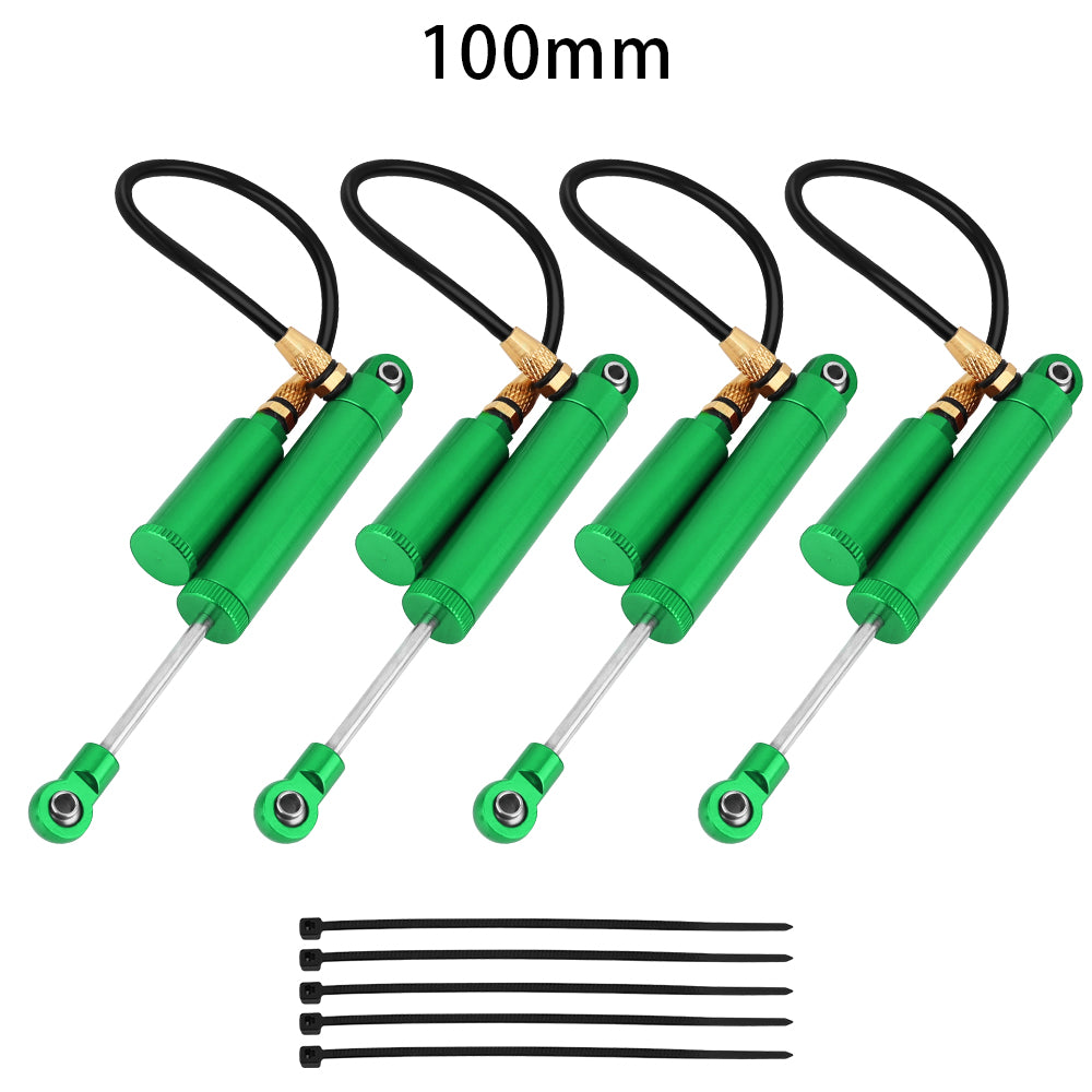 LonZeXy 4PCS Remote Reservoir Negative Pressure Shock Absorber 70/80/90/100/110mm Oil Damper For Axial SCX10 TRX4 TRX6 Wraith 1/10 RC Crawler Upgrade Parts