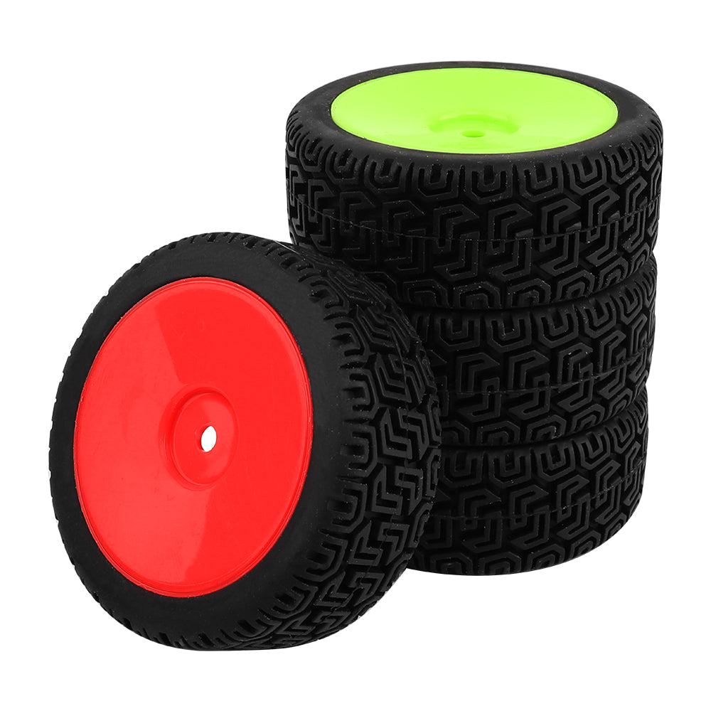 1/10 RC On-Road Buggy Wheels 37g All-Terrain Rubber Tires Multi Color Rim RC Car Racing Upgrade Parts