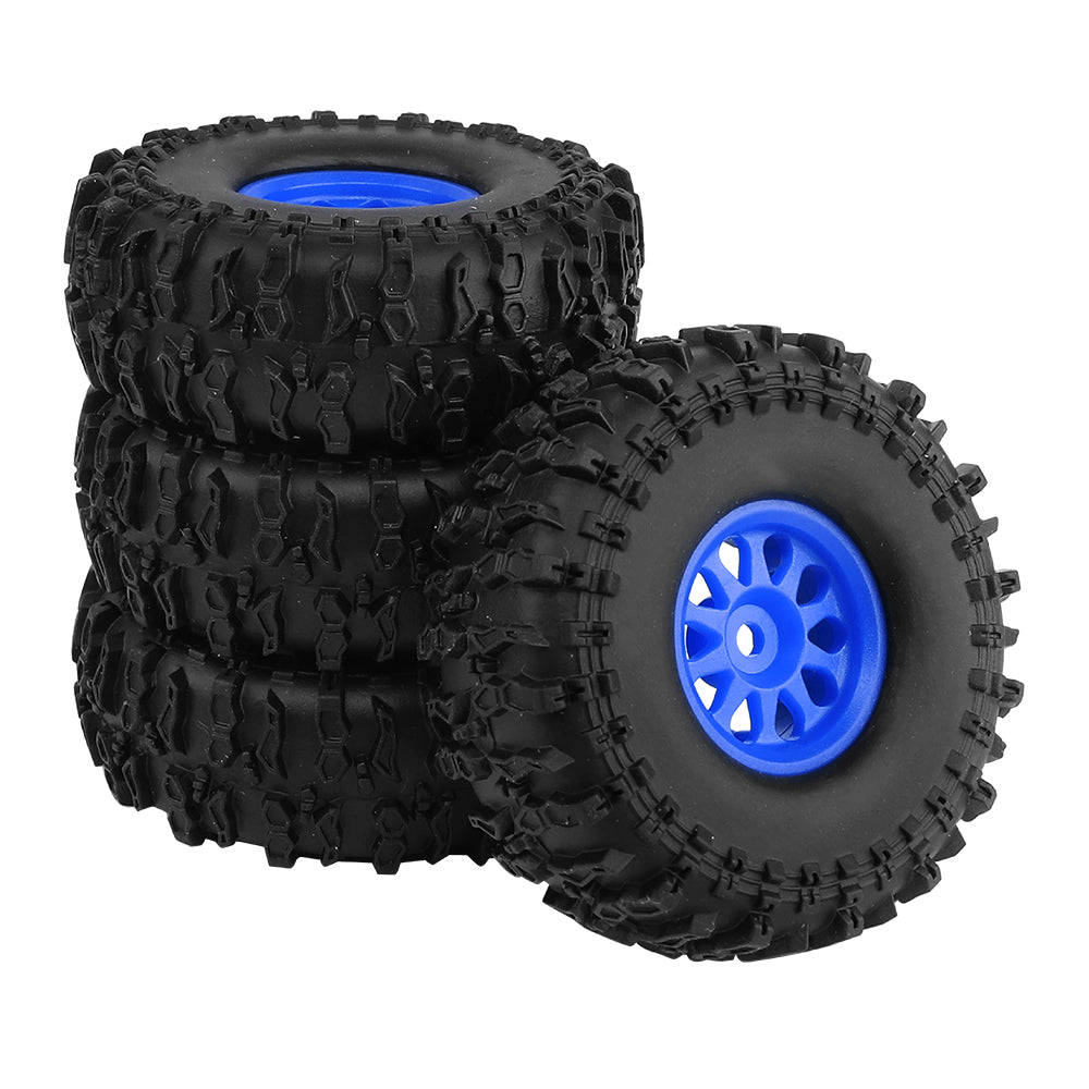 LonZeXy 1.0 inch Plastic Wheel Hub Rims or with Rubber Tires 4PCS For 1/24 SCX24 1/28 RC Off-Road Buggy Mini Model Truck 29.6mm Diameter Colorful RC Car Replacement Parts Style C