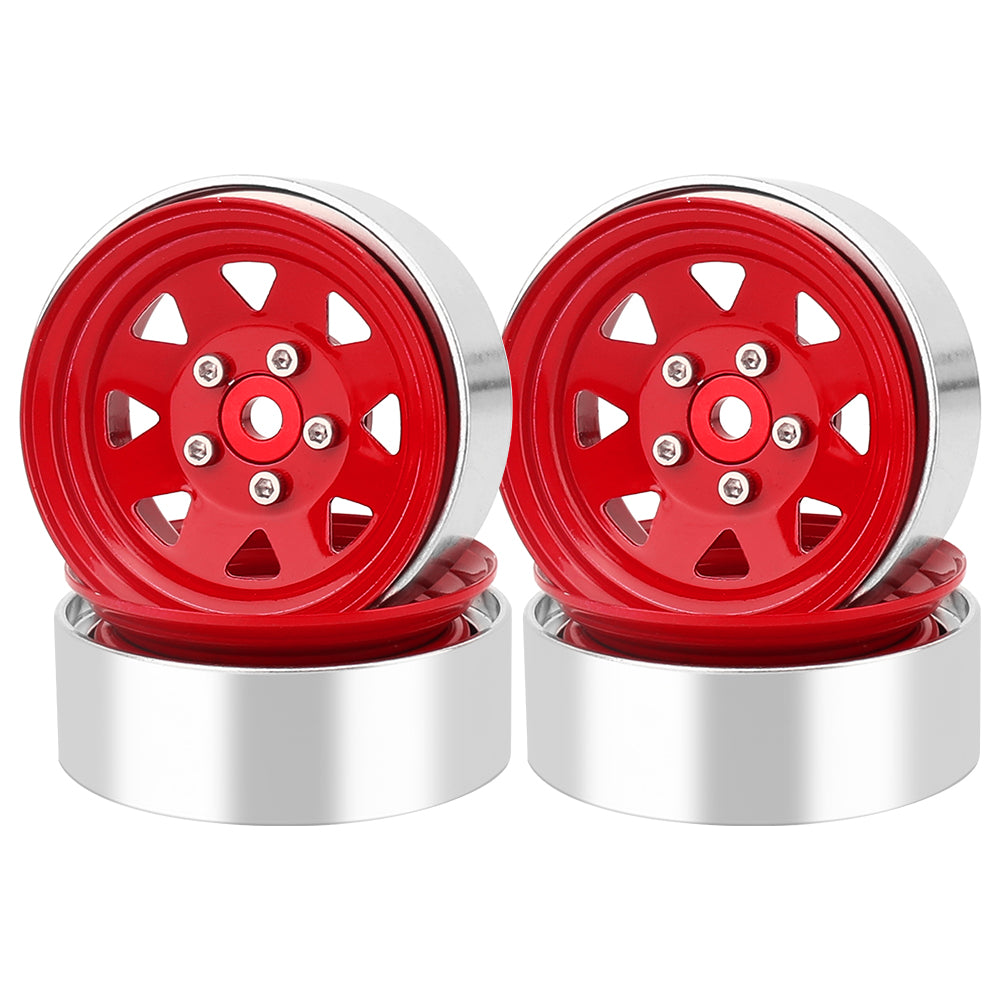 LonZeXy 1.9 Inch CNC Aluminum Beadlock Wheel Rim For 1/10 RC Crawler SCX10 Off-Road Climbing Car RC Upgrade Wheels With Mounting Screws