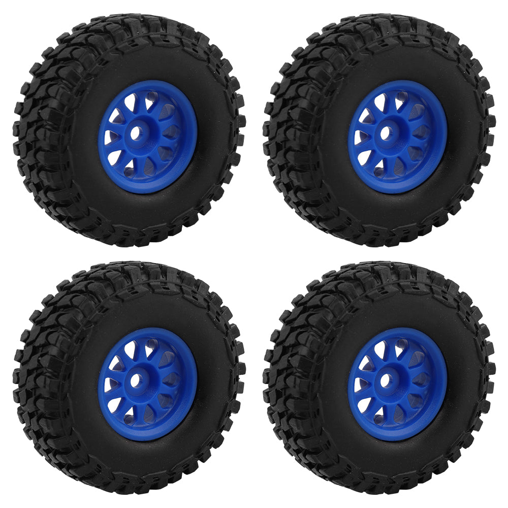 LonZeXy 1.0 inch Plastic Wheel Hub Rims or with Rubber Tires 4PCS For 1/24 SCX24 1/28 RC Off-Road Buggy Mini Model Truck 29.6mm Diameter Colorful RC Car Replacement Parts Style C