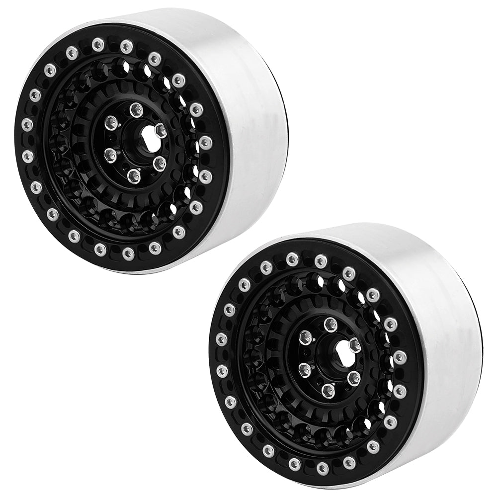 LonZeXy 2.2 Inch CNC Aluminum Beadlock Wheel Rims 114.8g For 1/10 RC Crawler, Replacement Wheel Hub For SCX10 TRX4