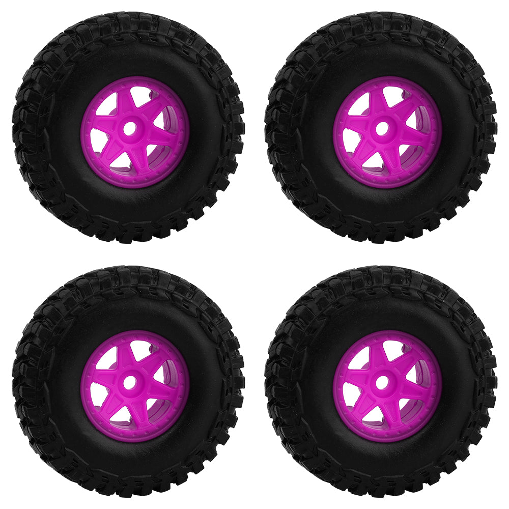 LonZeXy 1.0 inch Plastic Wheel Hub Rims or with Rubber Tires 4PCS For 1/24 SCX24 1/28 RC Off-Road Buggy Mini Model Truck 29.6mm Diameter Colorful RC Car Replacement Parts Style L