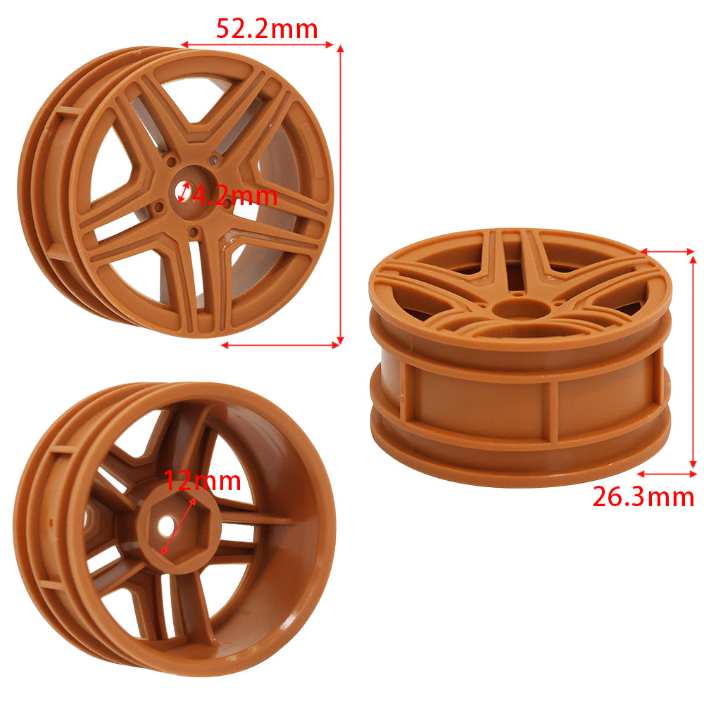 1/10 RC On-Road Car Plastic Wheel Rims Style A 52.8g 12mm Hex Multi Color Empty Hubs RC Modification Parts