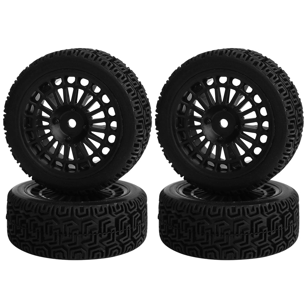 70mm RC Car Wheels Tires 4Pcs 26mm Width Rubber Tyre Plastic Wheel Rims for 1/10 On-Road Rally RC Buggy Upgrade Parts 7 Colors Optional