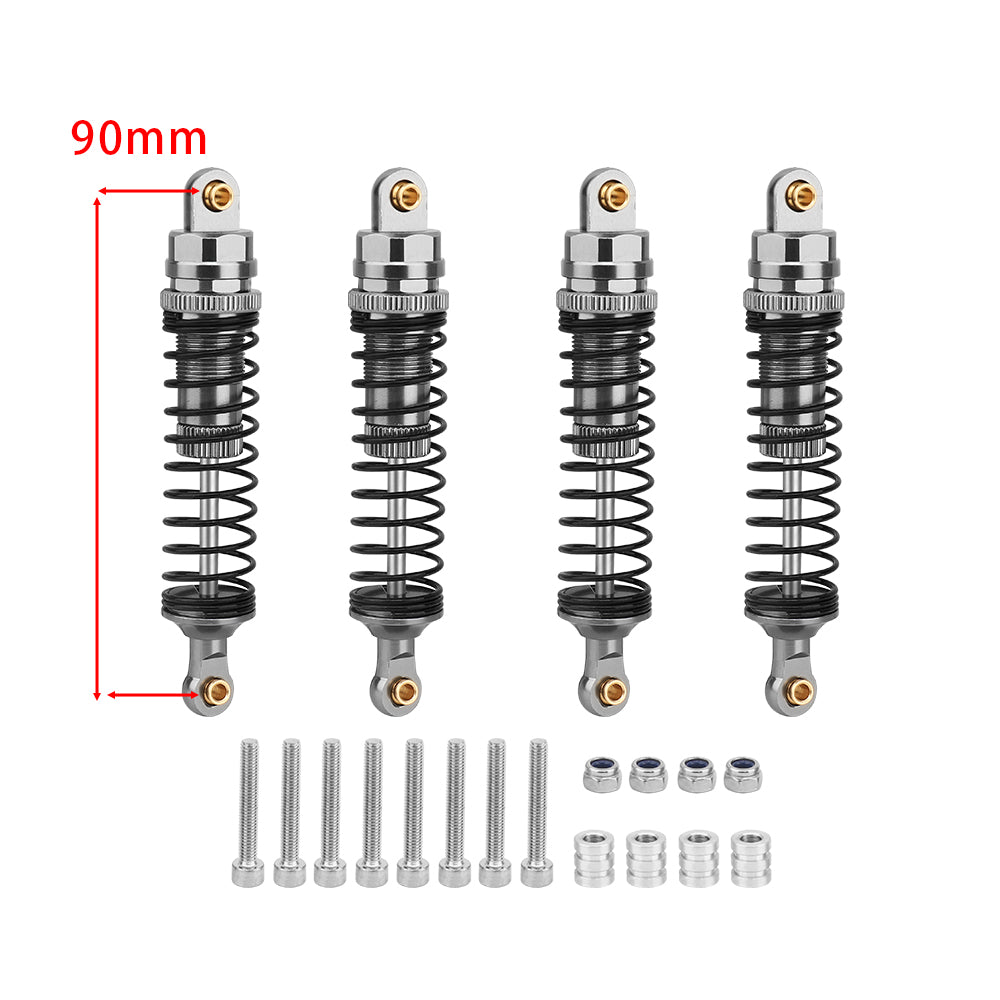 LonZeXy 4PCS Aluminum Oil Shock Absorber 70/80/90/100/110/120mm Adjustable Damper For Axial SCX10 I II III TRX4 D90 1/10 RC Rock Crawler Upgrade Parts