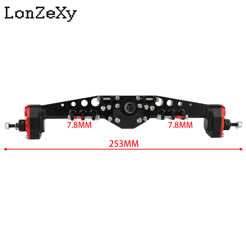 Lonzexy 1/10 Aluminum RC Portal Axles Set  for Axial Capra SCX10 III LCG (Black F&R Set)