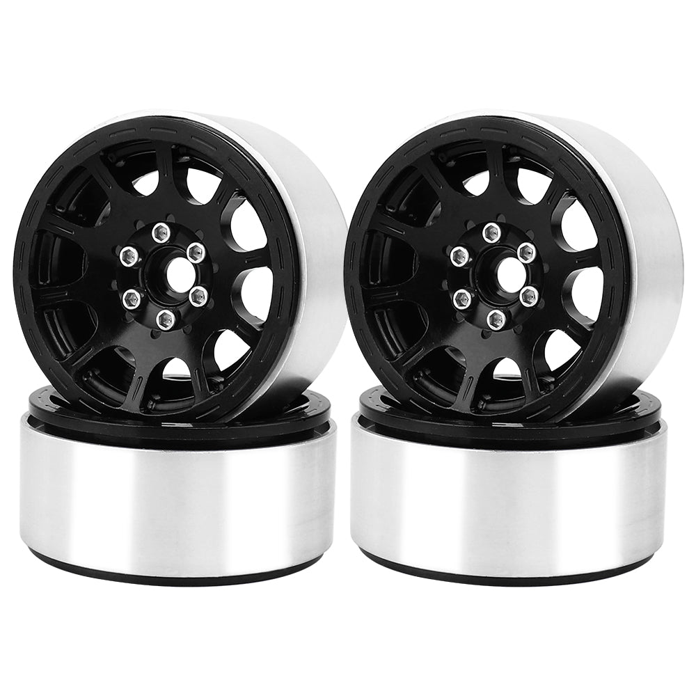 LonZeXy 2.2 Inch CNC Aluminum Beadlock Wheel Rims 97.7g For 1/10 RC Crawler, Replacement Wheel Hub For SCX10 TRX4