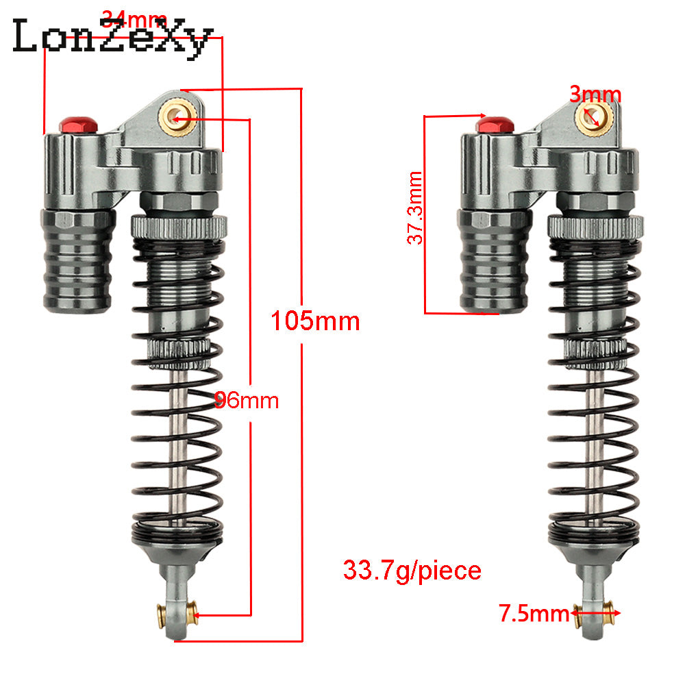 LONZEXY Metal Negative Pressure Shock Set for SCX10 4pcs