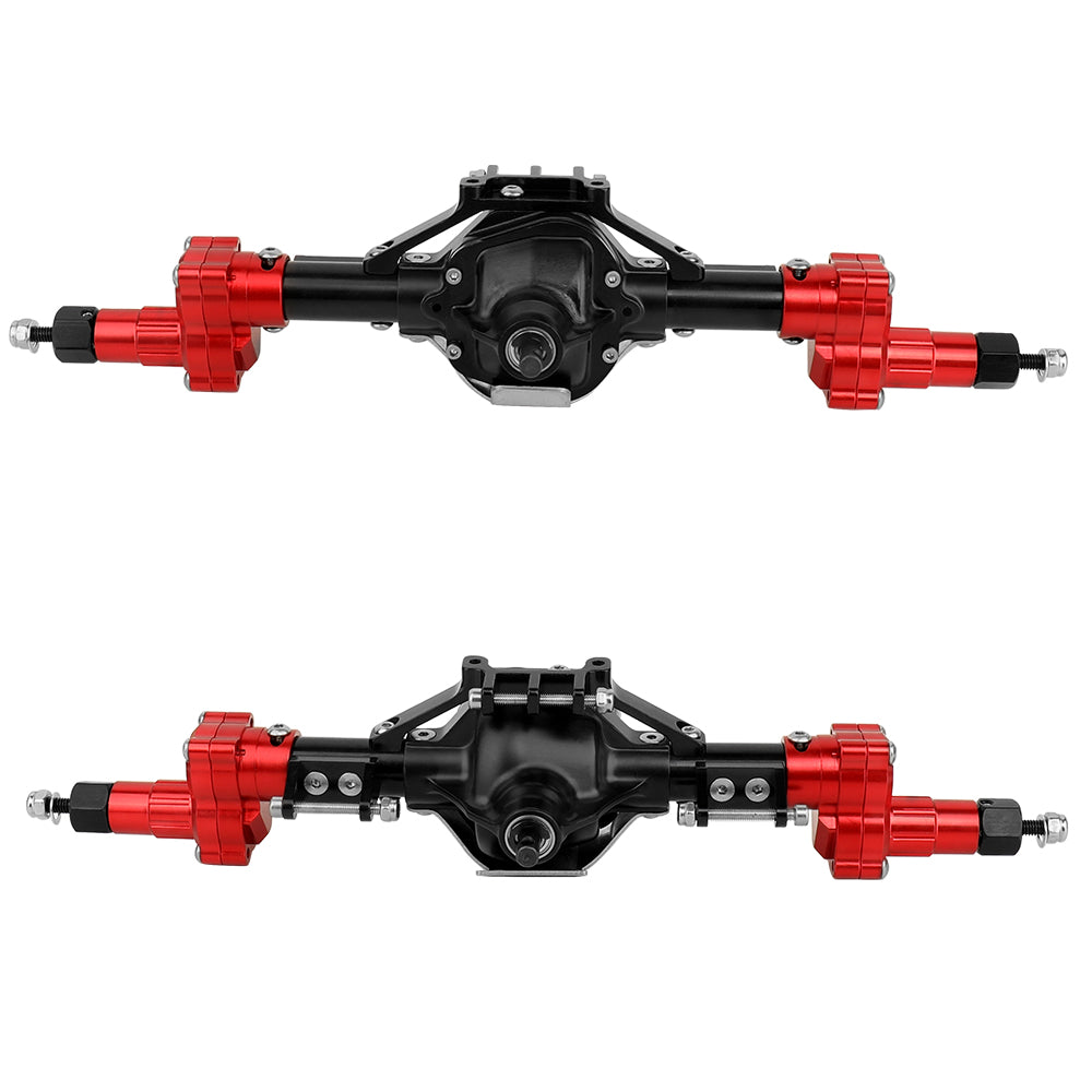 LonZeXy CNC Aluminum Portal Middle Axle With Steering Link Option, Metal Portal Axle For 1/10 SCX10 6x6 RC Crawler Chassis Upgrade Parts