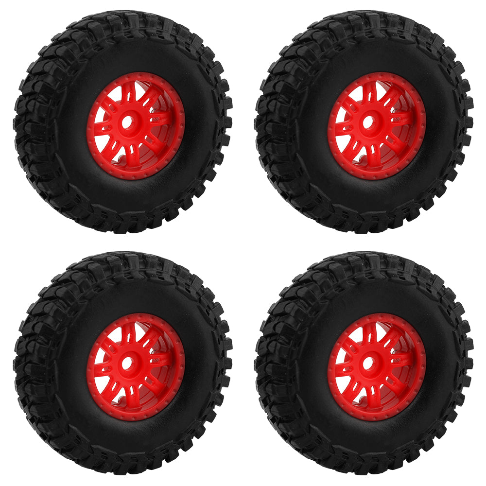LonZeXy 1.0 inch Plastic Wheel Hub Rims or with Rubber Tires 4PCS For 1/24 SCX24 1/28 RC Off-Road Buggy Mini Model Truck 29.6mm Diameter Colorful RC Car Replacement Parts Style H