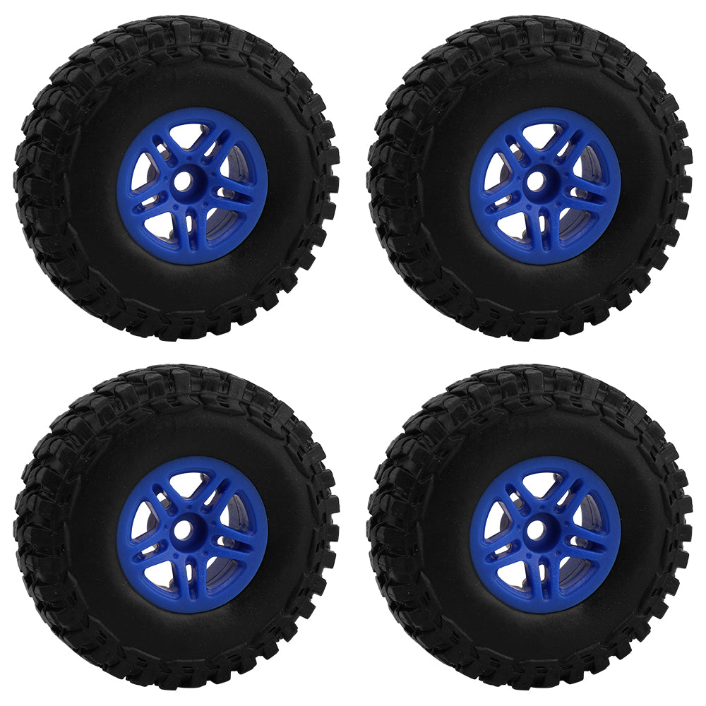LonZeXy 1.0 inch Plastic Wheel Hub Rims or with Rubber Tires 4PCS For 1/24 SCX24 1/28 RC Off-Road Buggy Mini Model Truck 29.6mm Diameter Colorful RC Car Replacement Parts Style M