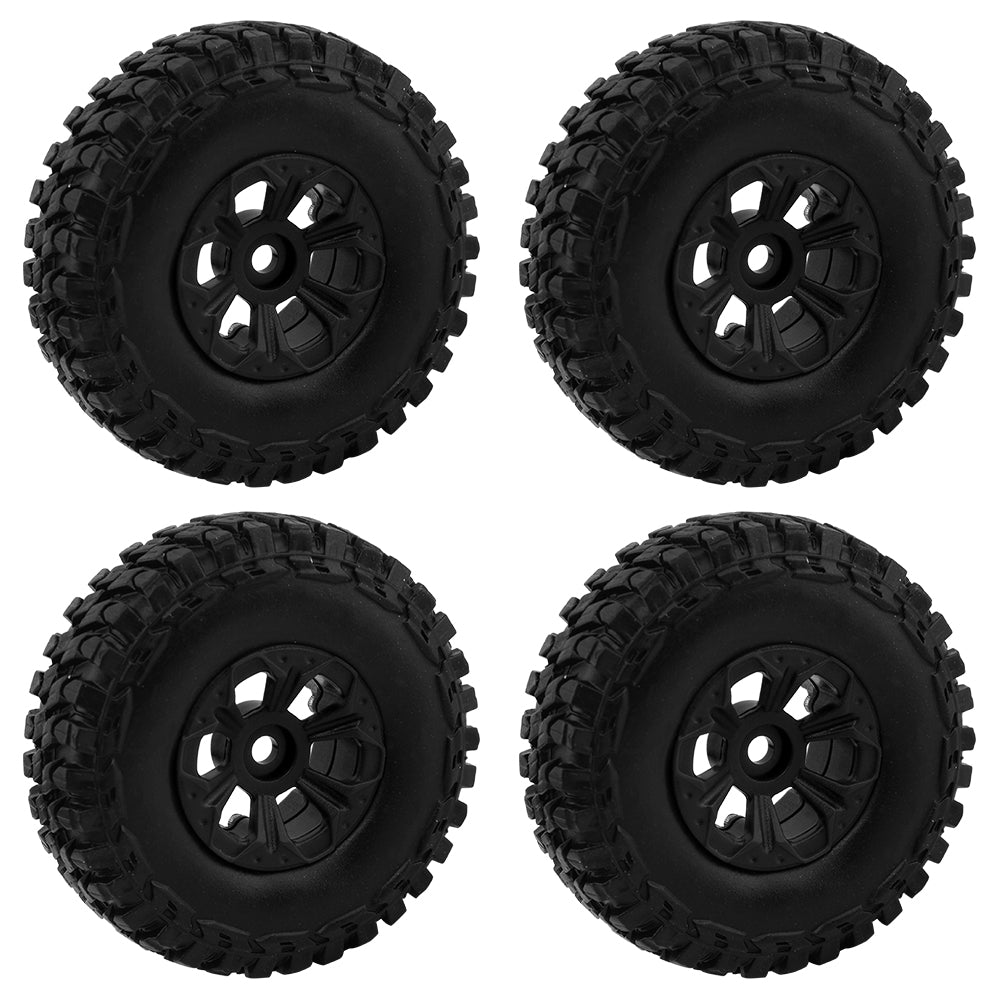 LonZeXy 1.0 inch Plastic Wheel Hub Rims or with Rubber Tires 4PCS For 1/24 SCX24 1/28 RC Off-Road Buggy Mini Model Truck 29.6mm Diameter Colorful RC Car Replacement Parts Style G