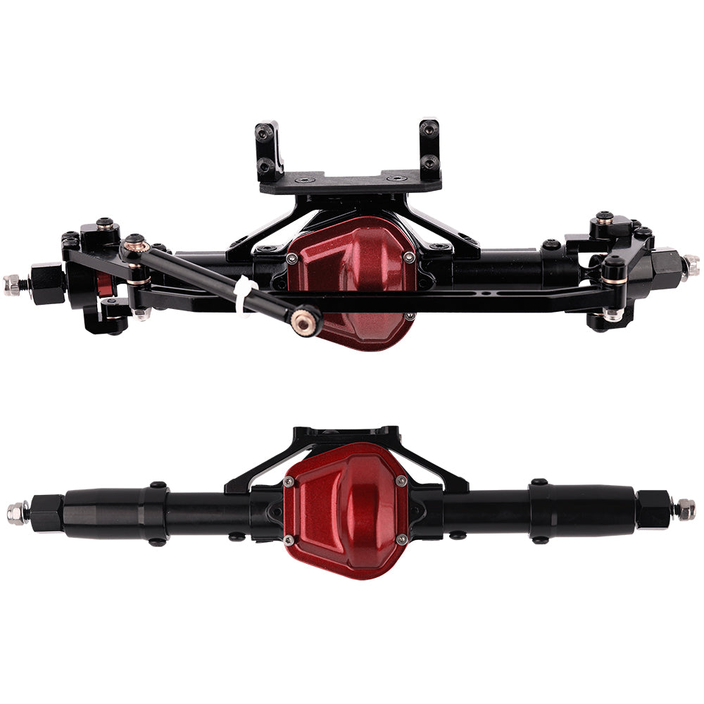 LonZeXy CNC Aluminum Front Rear Axle Complete Set 38T 13T Hardened Steel Gear Differential Axle Housing For 1/10 Axial SCX10 Gen1 RC Crawler Car Metal Upgrade Accessories