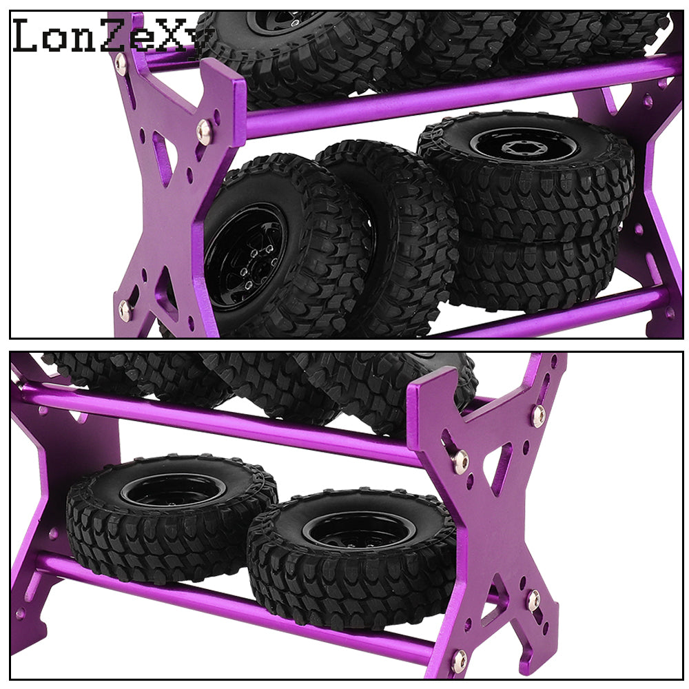 LONZEXY 1.0" Aluminum Wheel Tires Rack Storage for SCX24 AX24 TRX4M FCX24