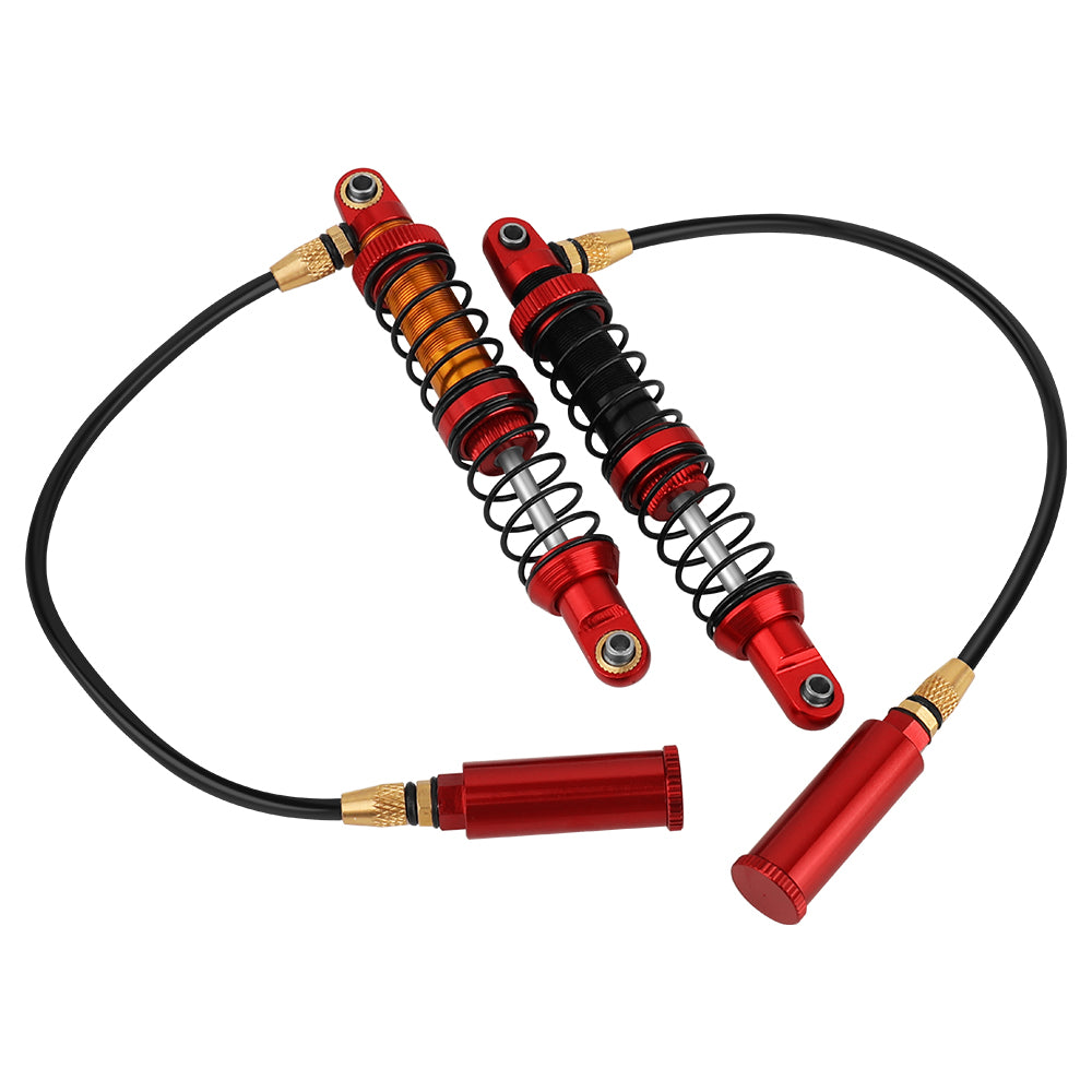 LonZeXy 4PCS Remote Reservoir Dual Spring Negative Pressure Shock Absorber 70/80/90/100/110/120mm Oil Damper For Axial SCX10 TRX4 TRX6 Wraith 1/10 RC Crawler Upgrade Parts